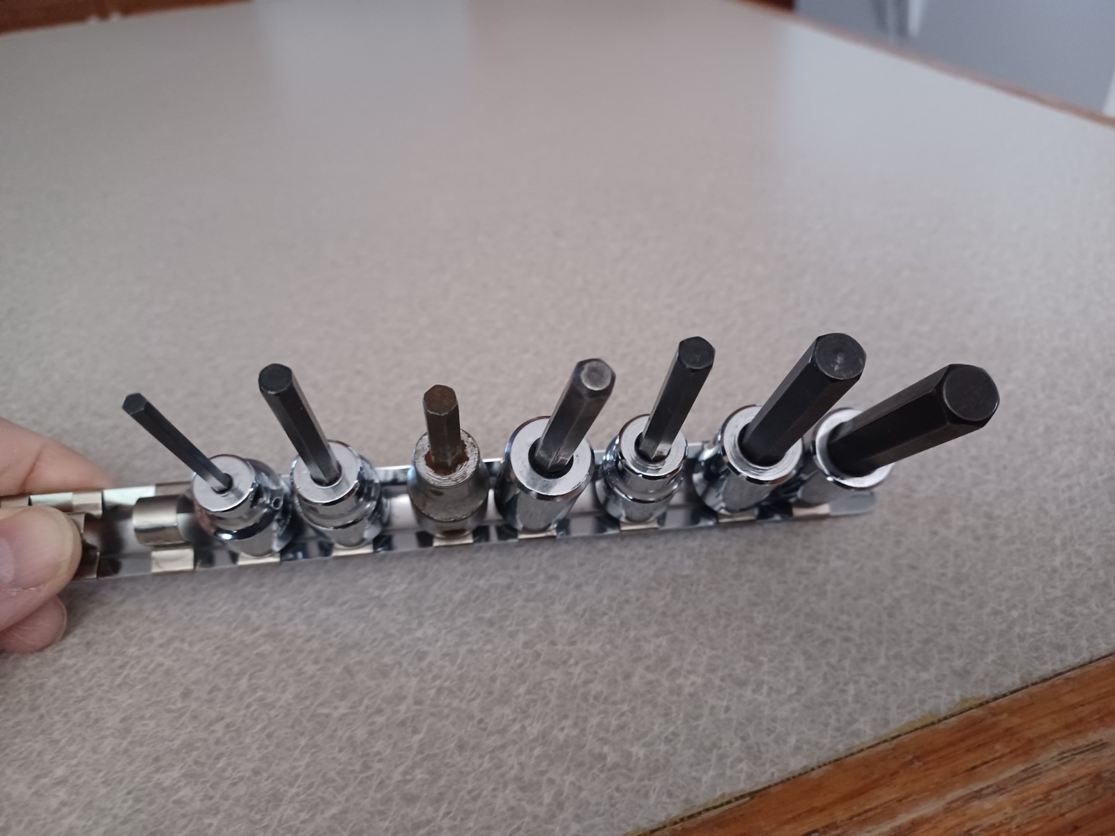 PROTO USA Professional Hex 3/8 Drive Socket Bit Set 7 Piece SAE 1/8 to 3/8