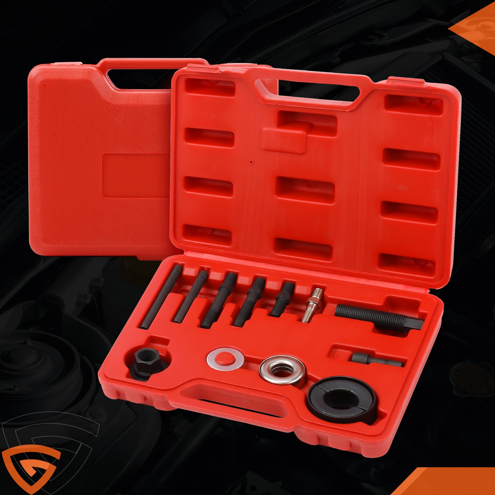 Power Steering Pump Pulley Puller Installer 13Pcs Set For Ford GM Alternator Kit