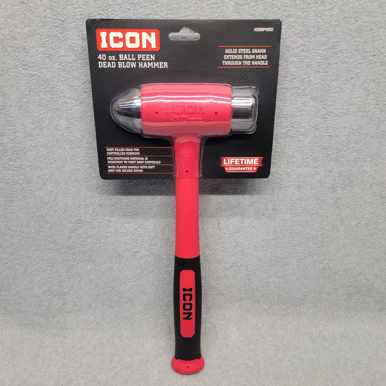 NEW ICON 40 oz. Ball Peen Steel Face Deadblow Hammer HDBBP4000