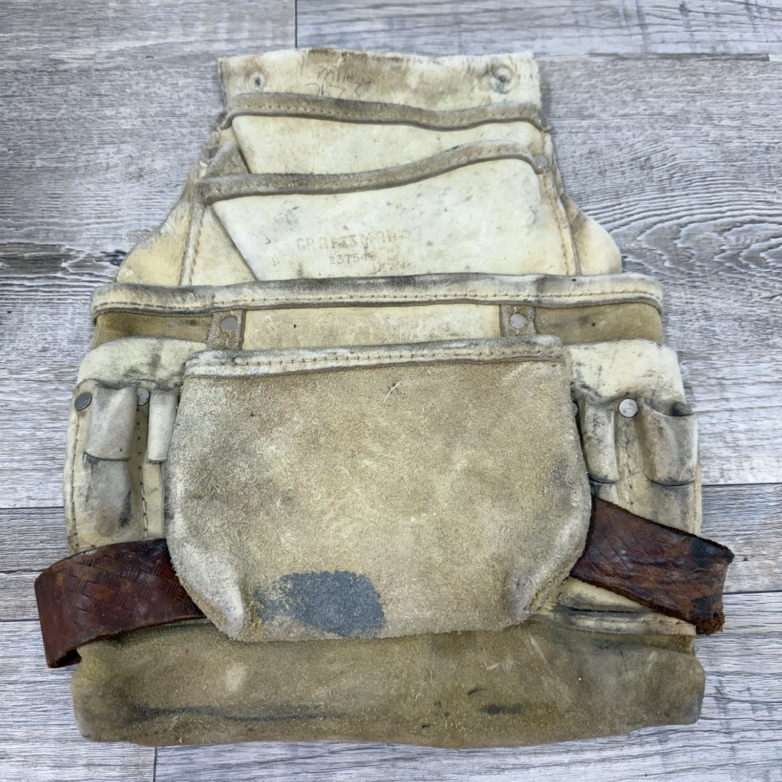 Craftsman Extra-Large Leather Nail /Tool Bag 37542 Leather Belt