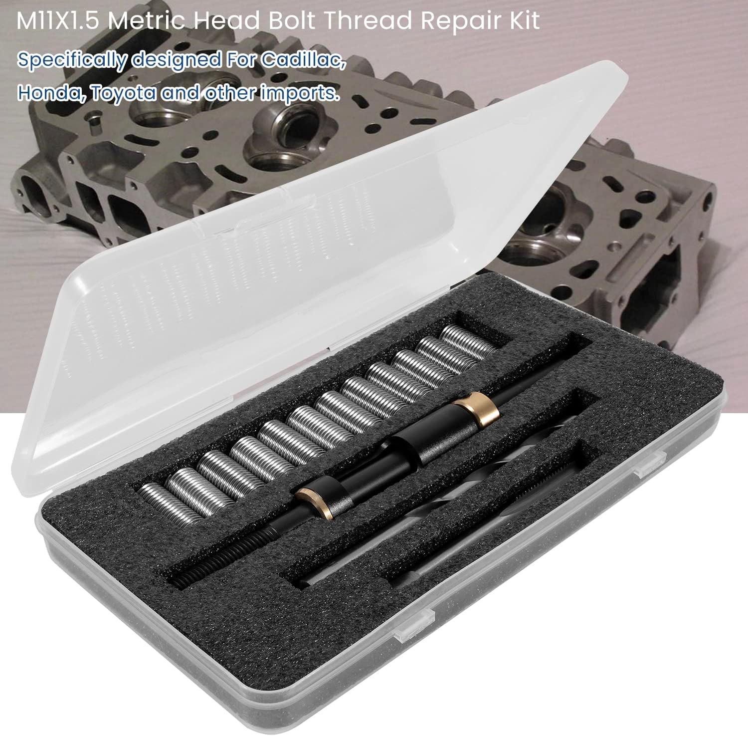 M11x1.5 Head Bolt Thread Repair Kit 35119S for Cadillac Honda Toyota GM 4.0/4.2L