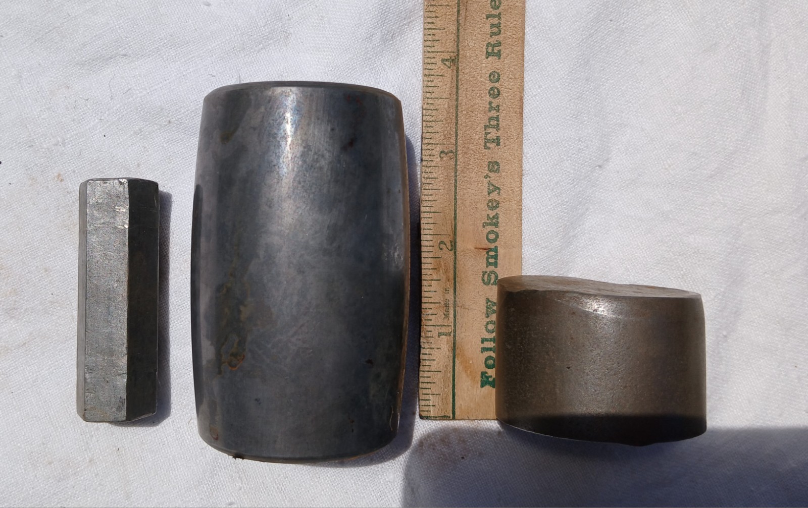 3 Steel Dolly’s Auto Body Repair, Cylinders and Hexagon Metal Craft Anvils