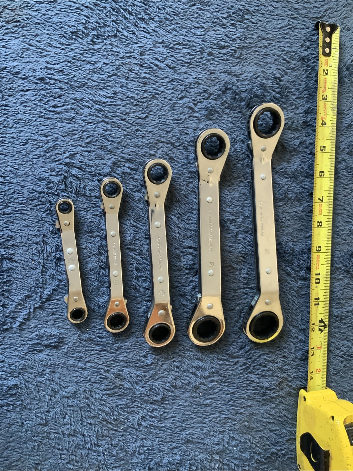 Blue Point Ratcheting Wrench Set, Sae…5pc….buffed Marks…..vv