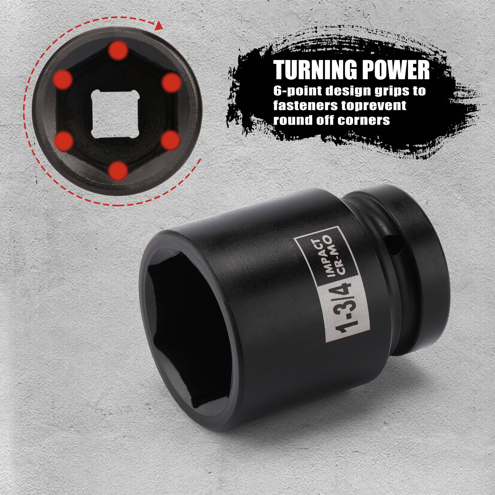 1” Drive Spindle Axle Nut Impact Socket Set 1″ to 2″, 9PCS 6-Point, SAE, CR-MO