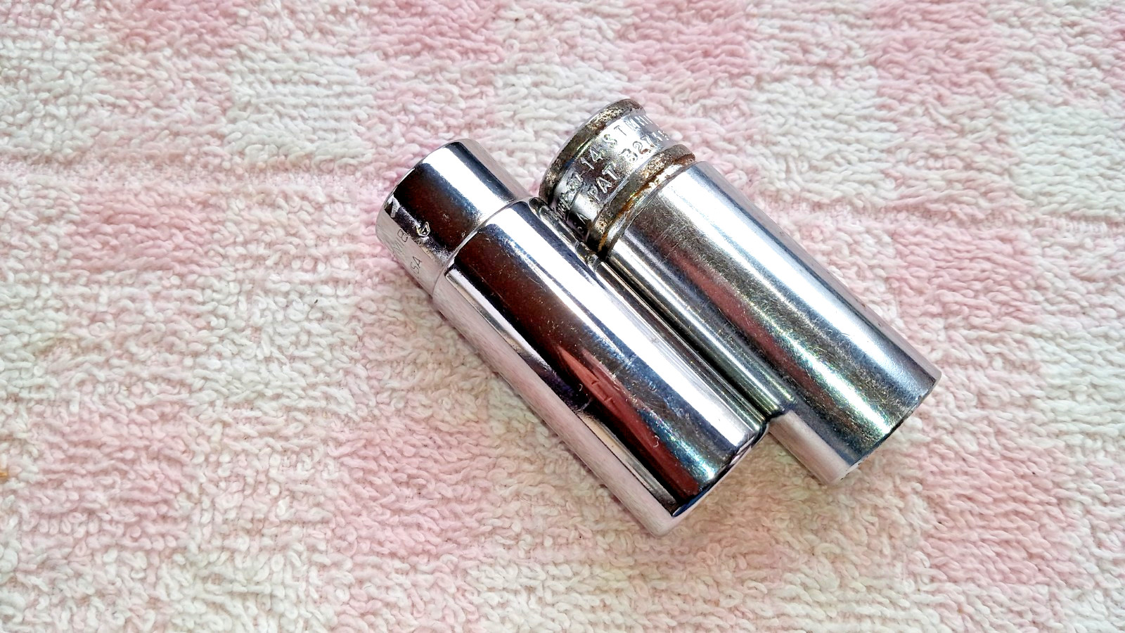 SNAP-ON DEEP SOCKETS PAIR 14mm AND 9/16 6pt 1/4dr DECENT USABLE COND gift idea