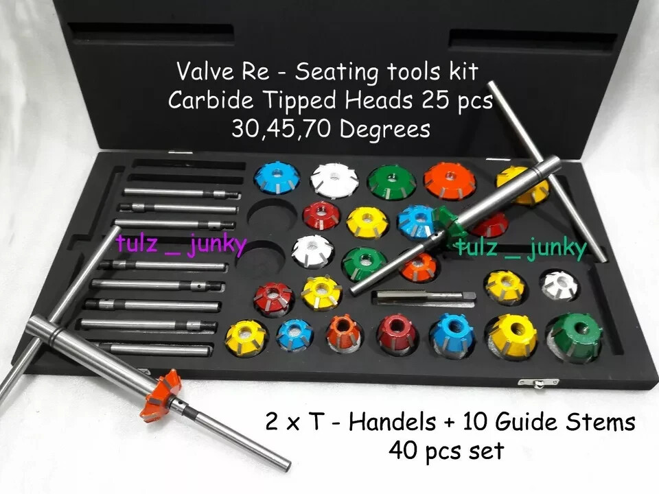 VALVE SEAT CUTTER SET CARBIDE TIPPED 40 FOR CHEVY,FORD.GMC,CATERPILLAR,KOMTSU