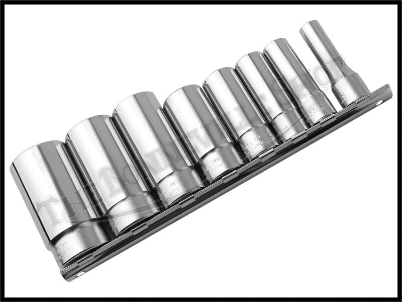 TRIUMPH BSA WHITWORTH DEEP 6 PT 8 PC 3/8″ DRIVE SOCKET SET KOKEN PN# TBS-0531
