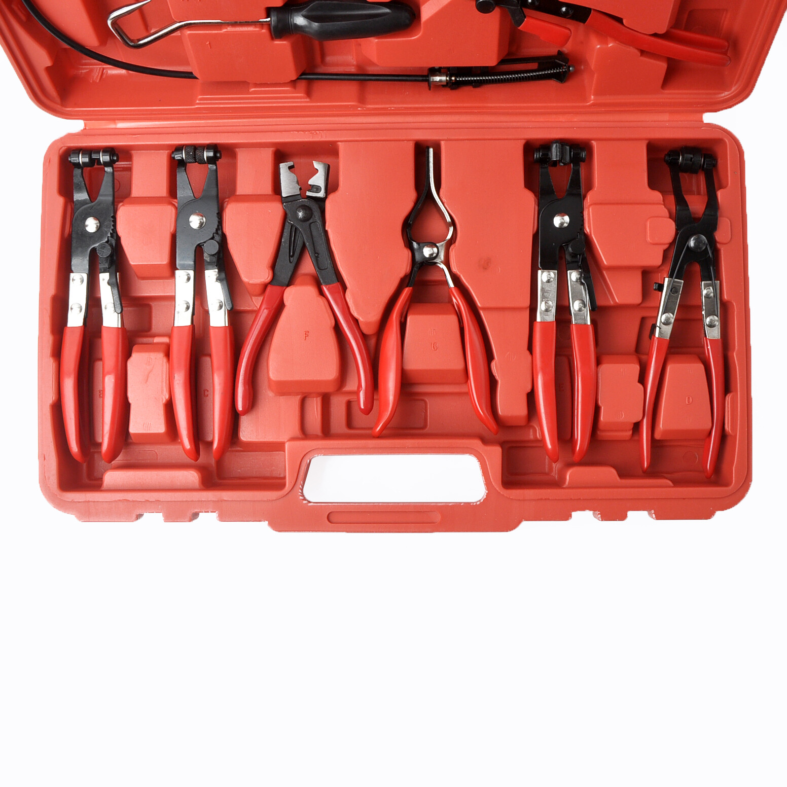 9PCS Hose Clamp Clip Plier Set Swivel Jaw Flat Angled Band Automotive Tool Set