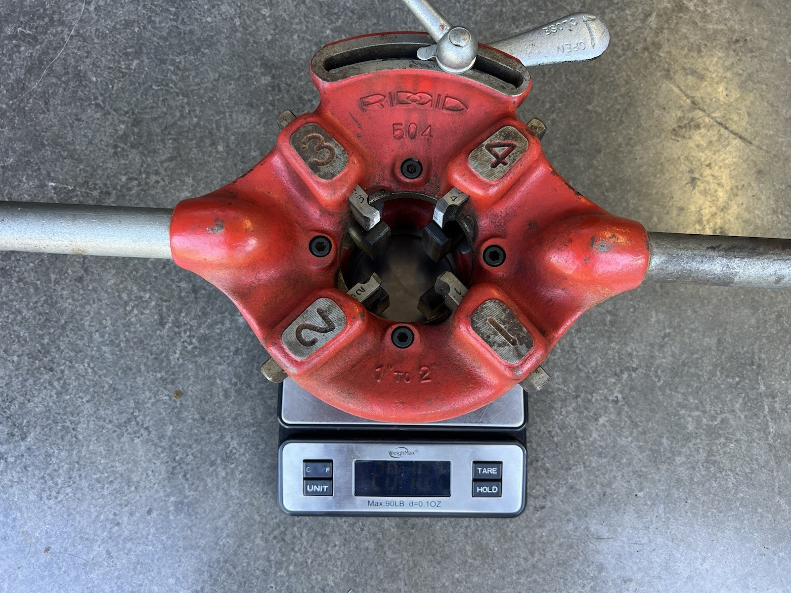 RIDGID 504 Quick Opening 1″ – 2″ NPT Manual Pipe Threading Threader Die Tool USA