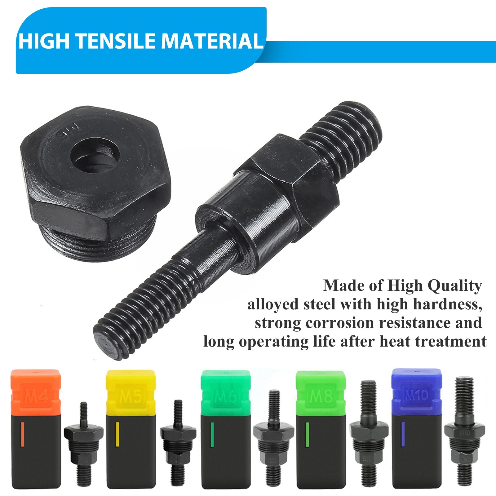 13» Rivet Gun Kit Rivnut Thread Setting Tool Nut Setter NutSert Metric 60PC Nut