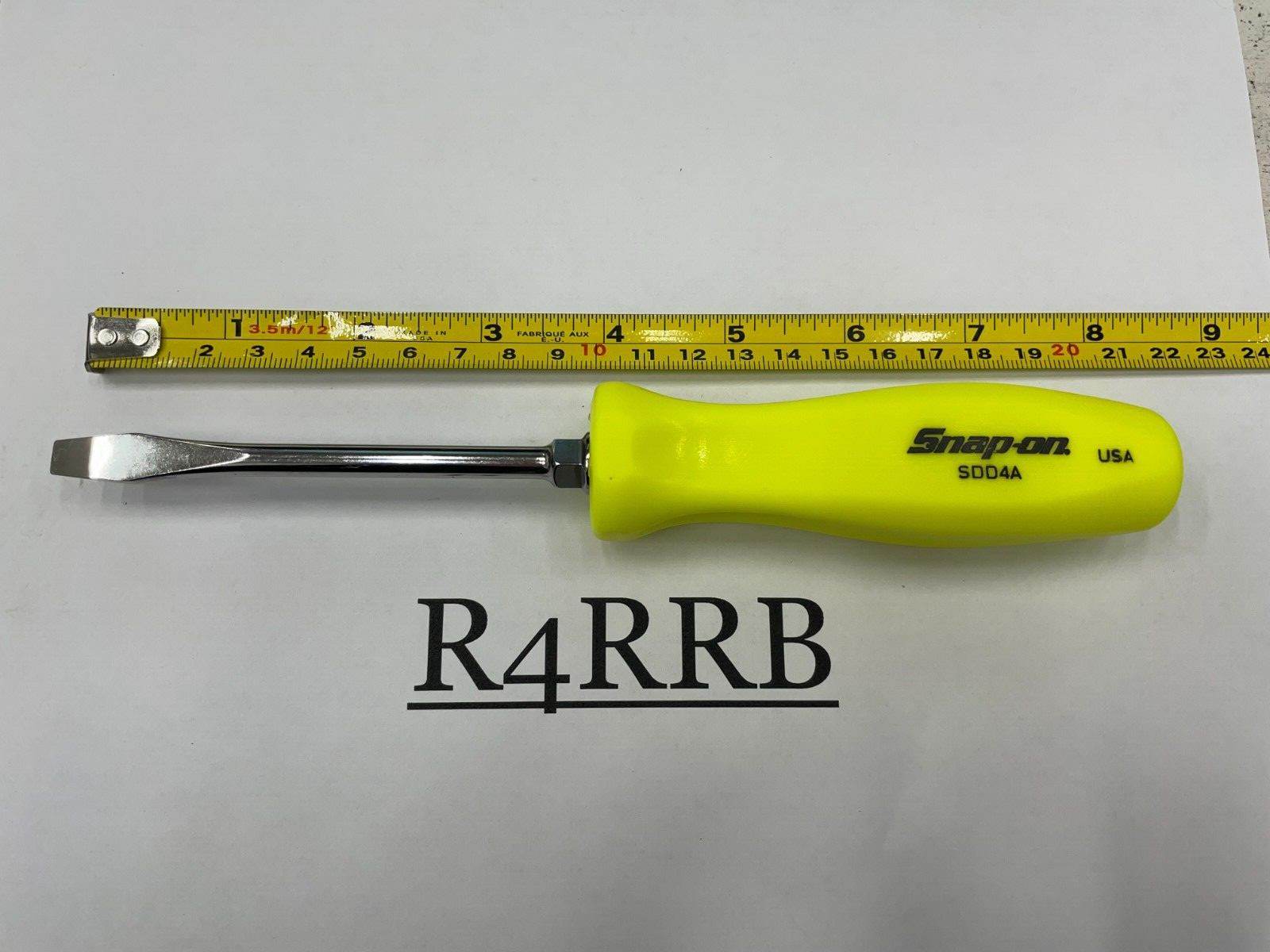 Snap-on Tools USA NEW HIVIZ CLASSIC Hard Handle Flat Head Screwdriver SDD4AHV