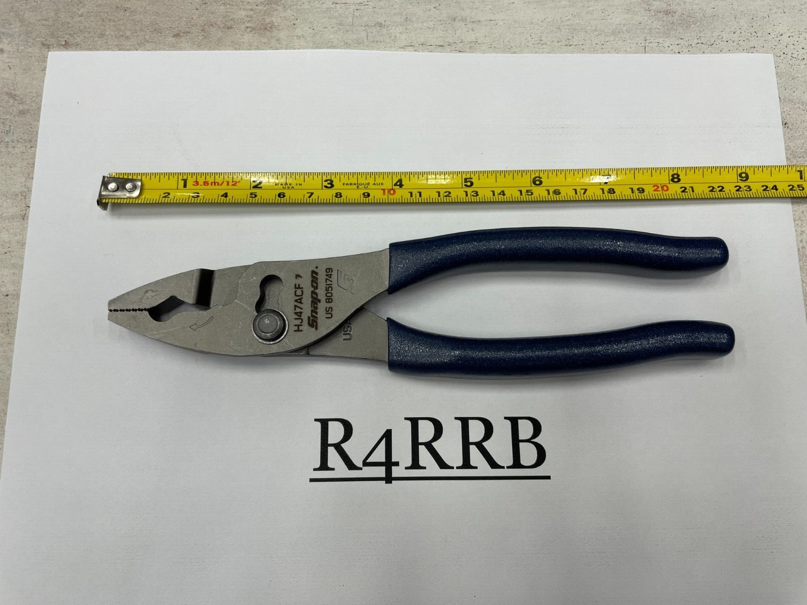 Snap-on Tools USA NEW STYLE POWER BLUE Soft Grip 8″ Flank Jaw Pliers HJ47ACFMB