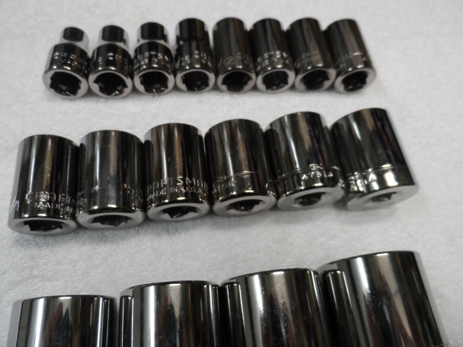 Craftsman 1/2″ Drive SAE Shallow Socket Set, NOS USA 12pt 18 pcs (3/8 to 1-1/4″)