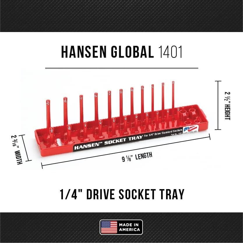 Hansen 12pc Mechanics Tool Socket Tray & Wrench Organizer Set for Craftsman 311