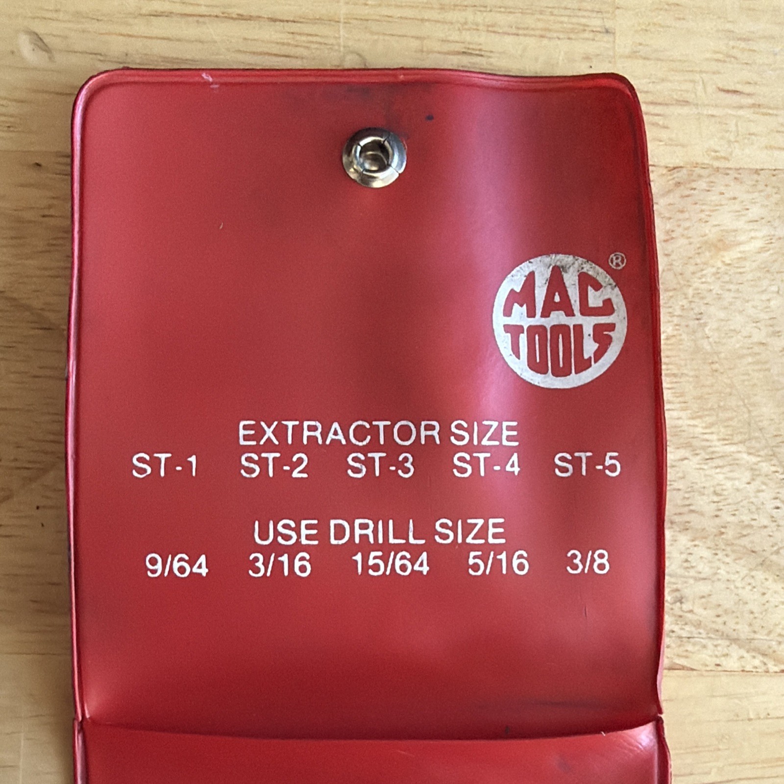 Mac Tools Screw Extractor Set 5pc W/ Kit Bag #1 thur #5 Complete 5663ES USA