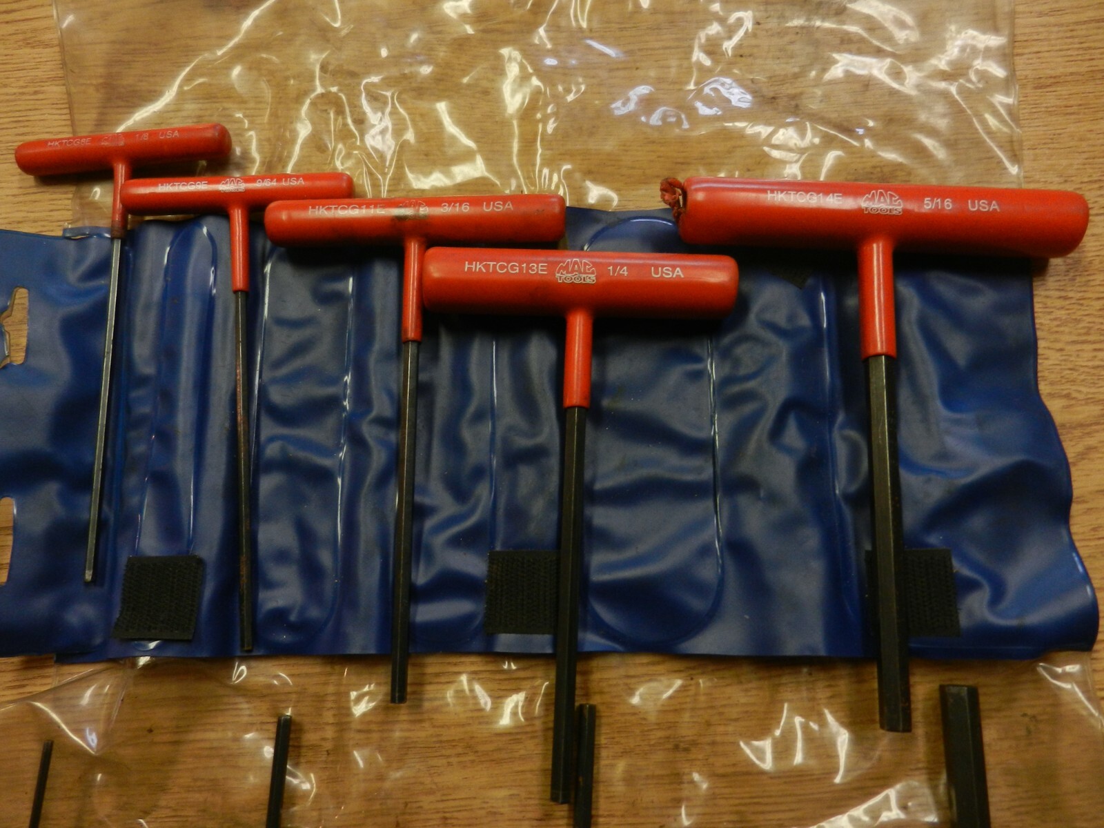 Mac Tools 9 Piece Set SAE T-Handle Hex Key Set W/Sleeve SHKT10CGE * Missing 7/64