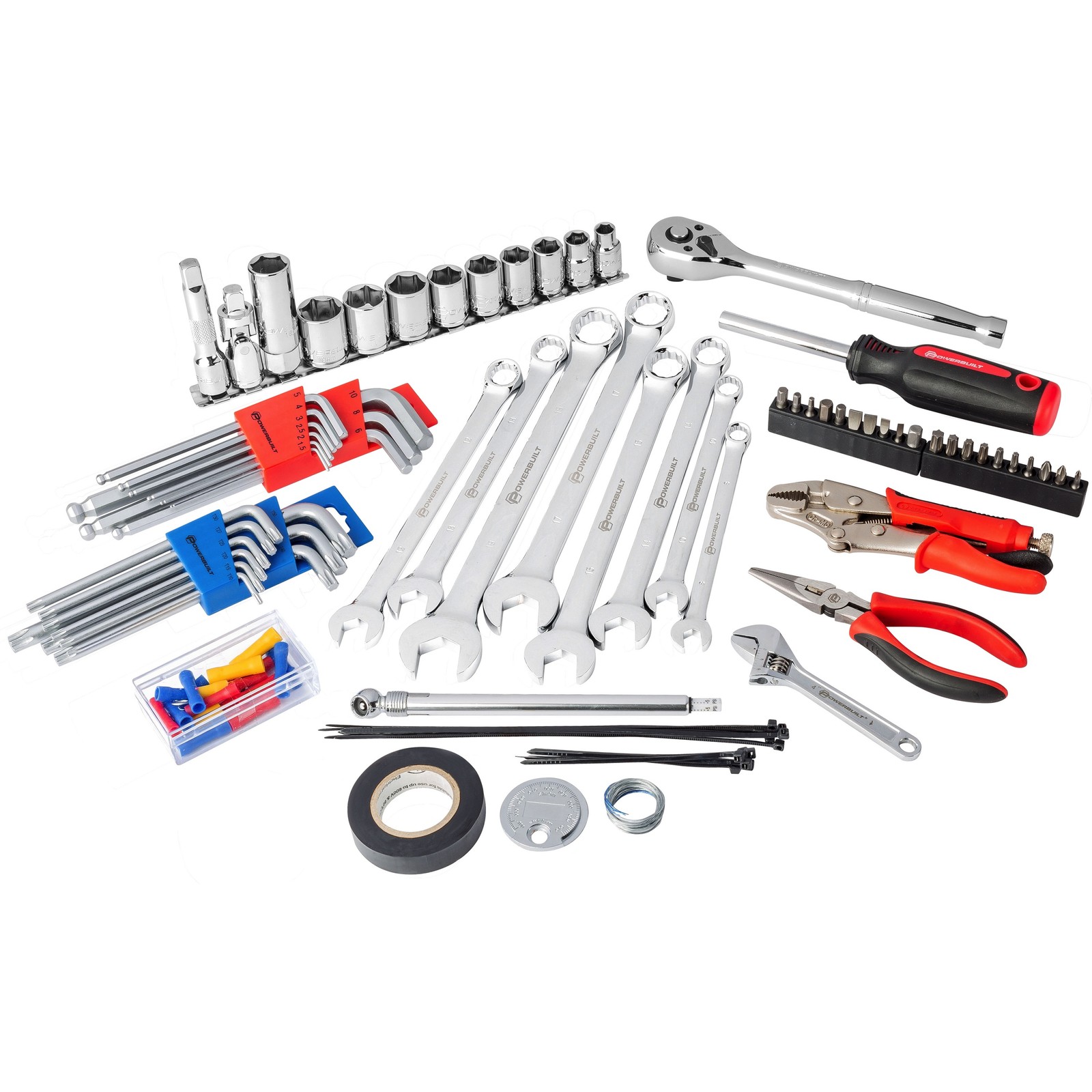 Powerbuilt 102 Piece Motorcycle Tool Kit with Roll Pouch – 643028ECE
