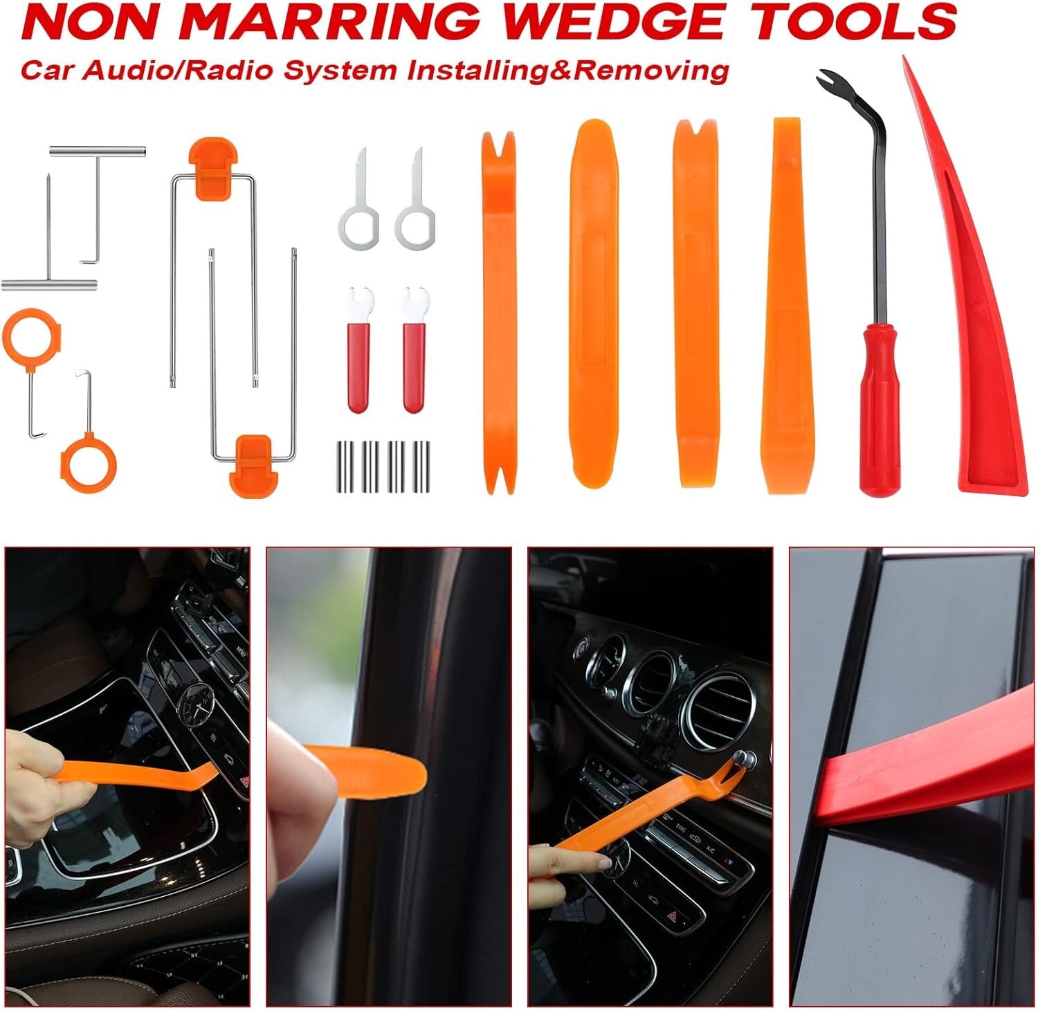 28pcs Auto Lockout Set Stainless 5th Wheel Pin Puller, 67-Inch Pull Hook, J Hook