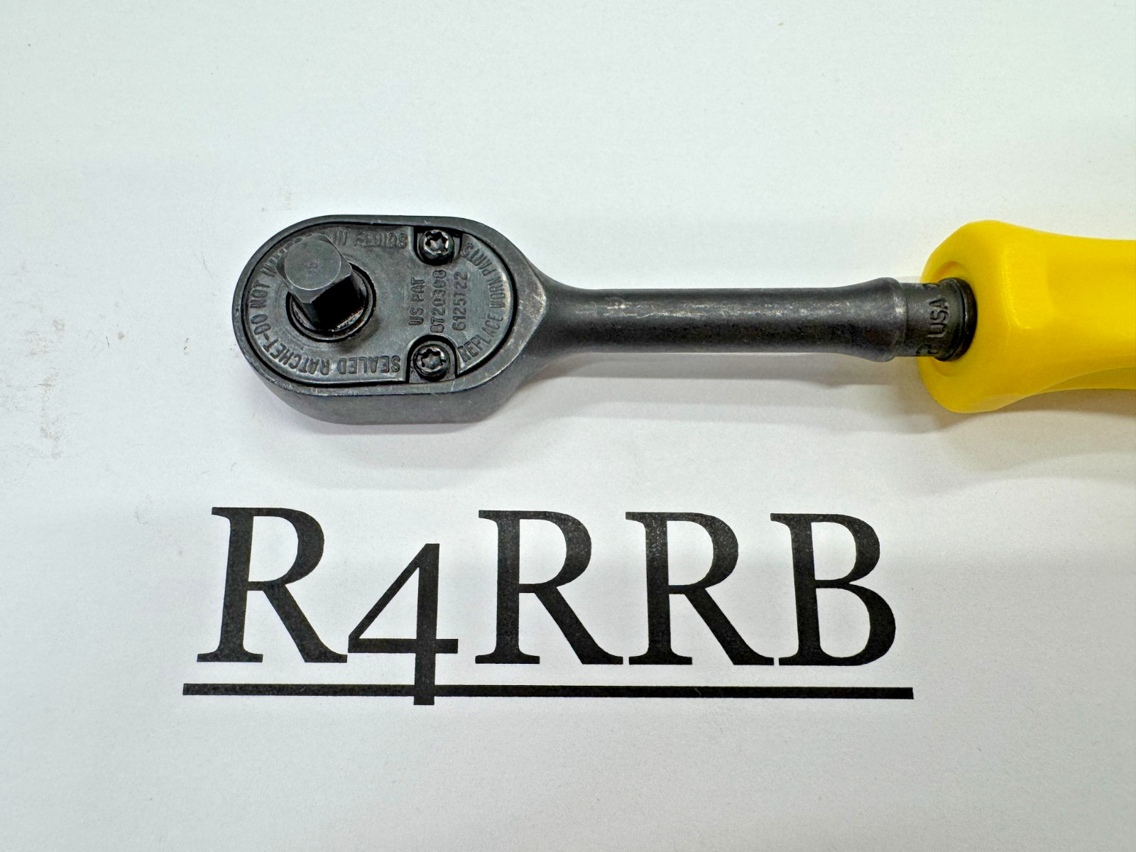 Snap-on Tools RARE CLASSIC YELLOW 1/4″ Drive Hard Grip Black Ratchet GTHLD72Y