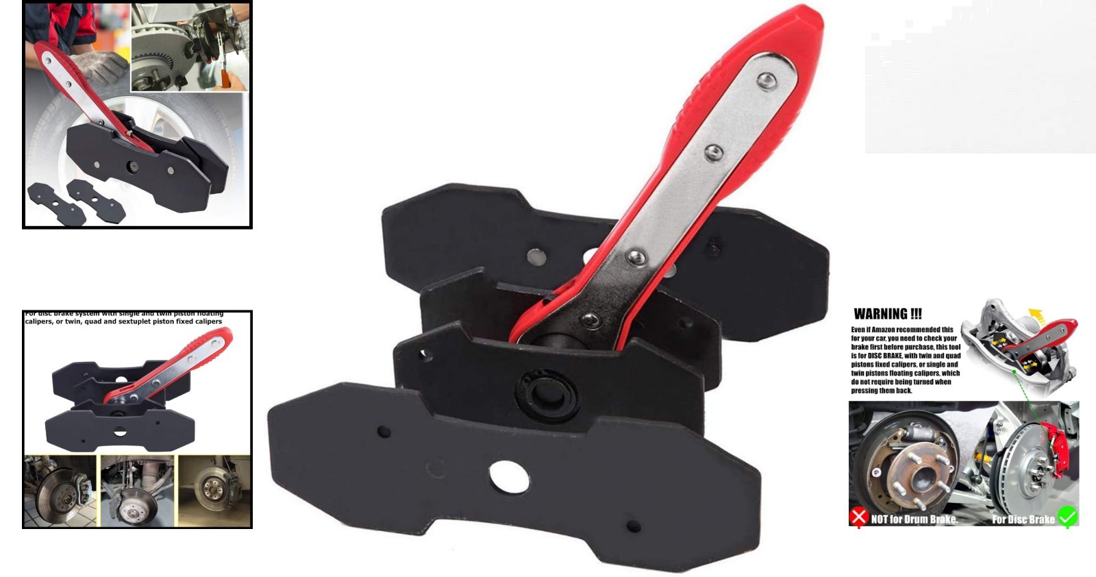 360° Brake Caliper Press Tool with Extra Large Plates for Efficient Repairs