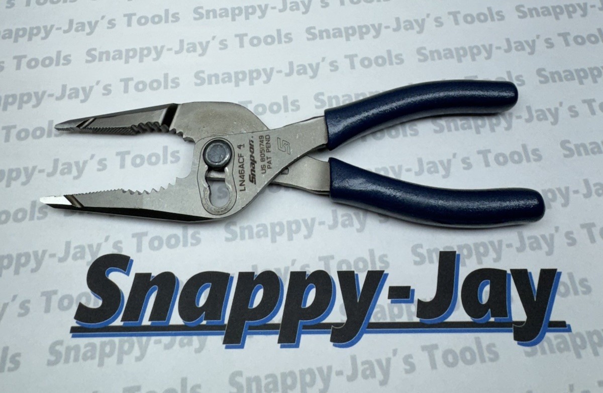 Snap-on Tools NEW POWER BLUE 7″ Talon Grip long nose Slip Joint Pliers -LN46ACF