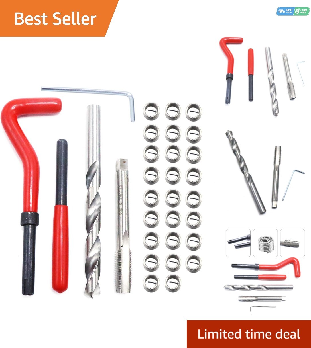 Industrial-Grade 30PCS Stainless Steel Thread Insert Toolbox for All Repairs