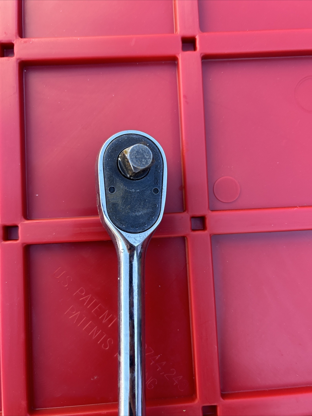 SnapOn FHL936A Chrome 3/8″dr Ratchet Wrench 12.5″L Soft Red Handle USA Good 8/10