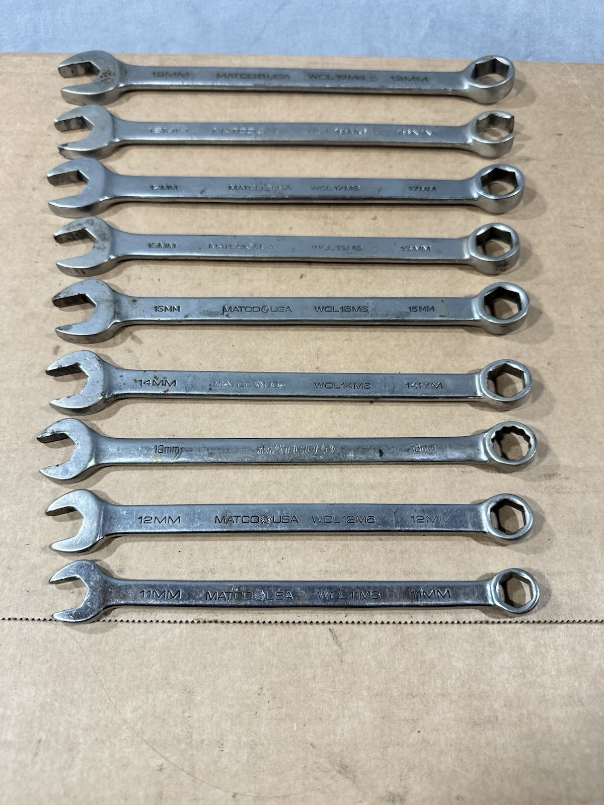Matco Wrench Set Metric Set 9pcs WCL 11MM – 19MM USA Made