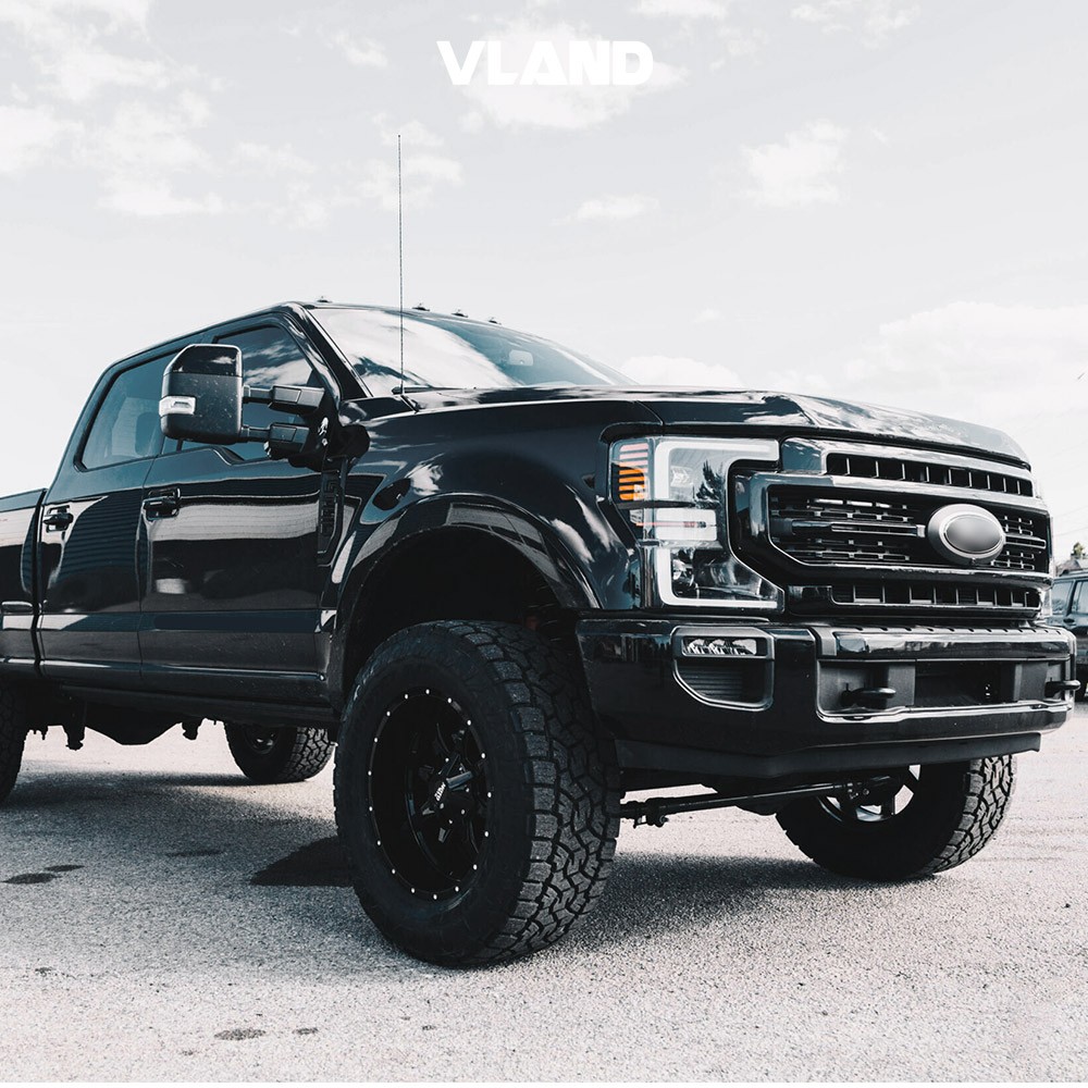 A Pair Black Full LED Headlights Fit Halogen 2020-2022 Ford F250 F350 Super Duty