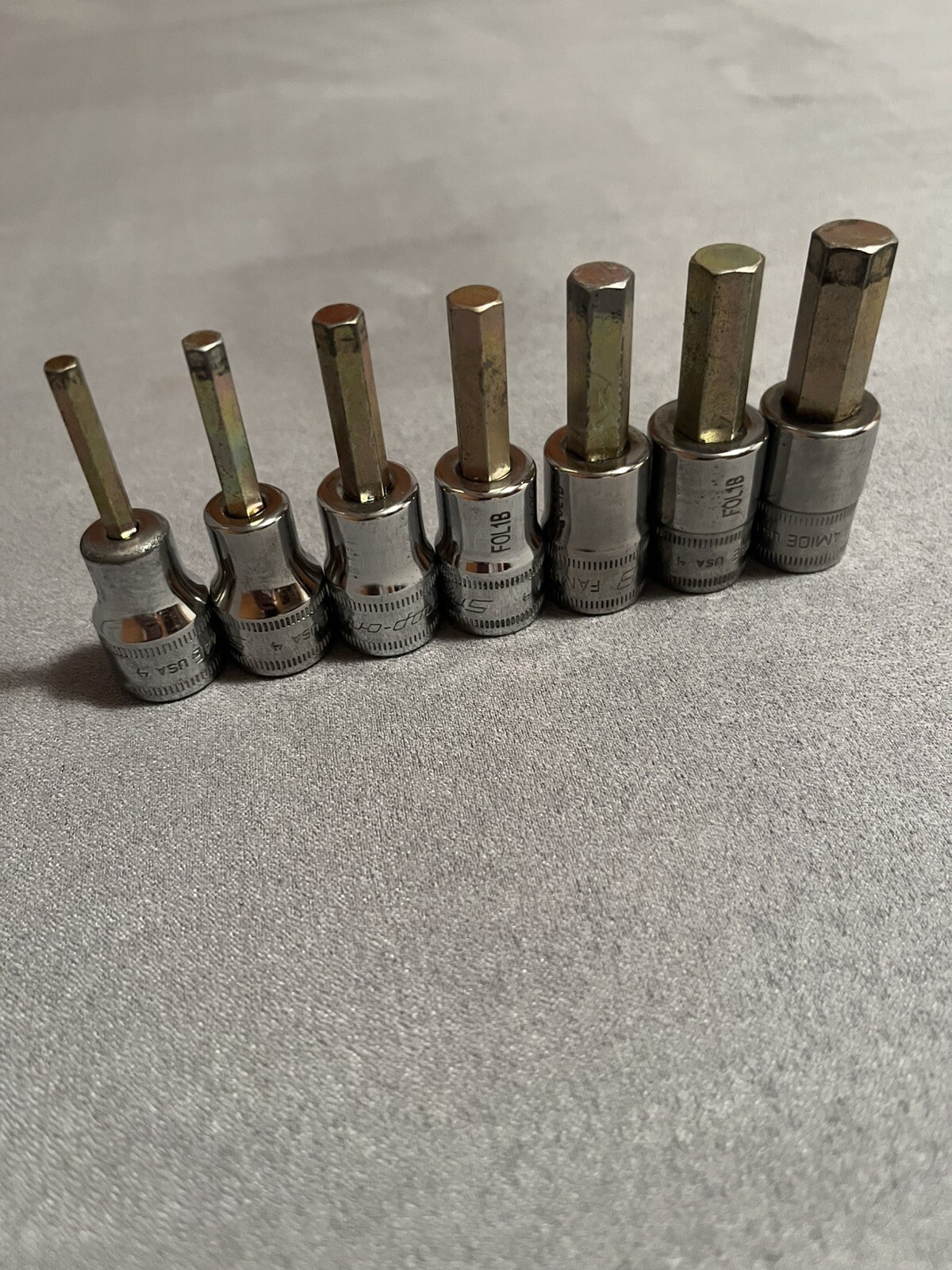 Snap-On 7 pc 3/8″ Drive Metric Hex Bit Socket Set (4-10 mm) 207EFAMY