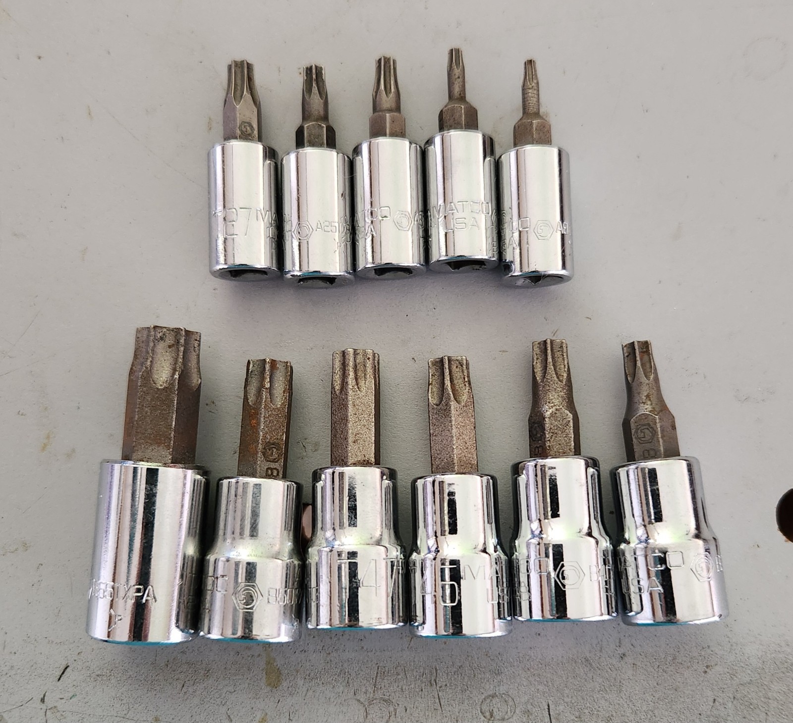 Matco Tools USA Torx Bit Set SABP12TXTA 11 Pc. T8 thru T55 in Holder MISSING T15