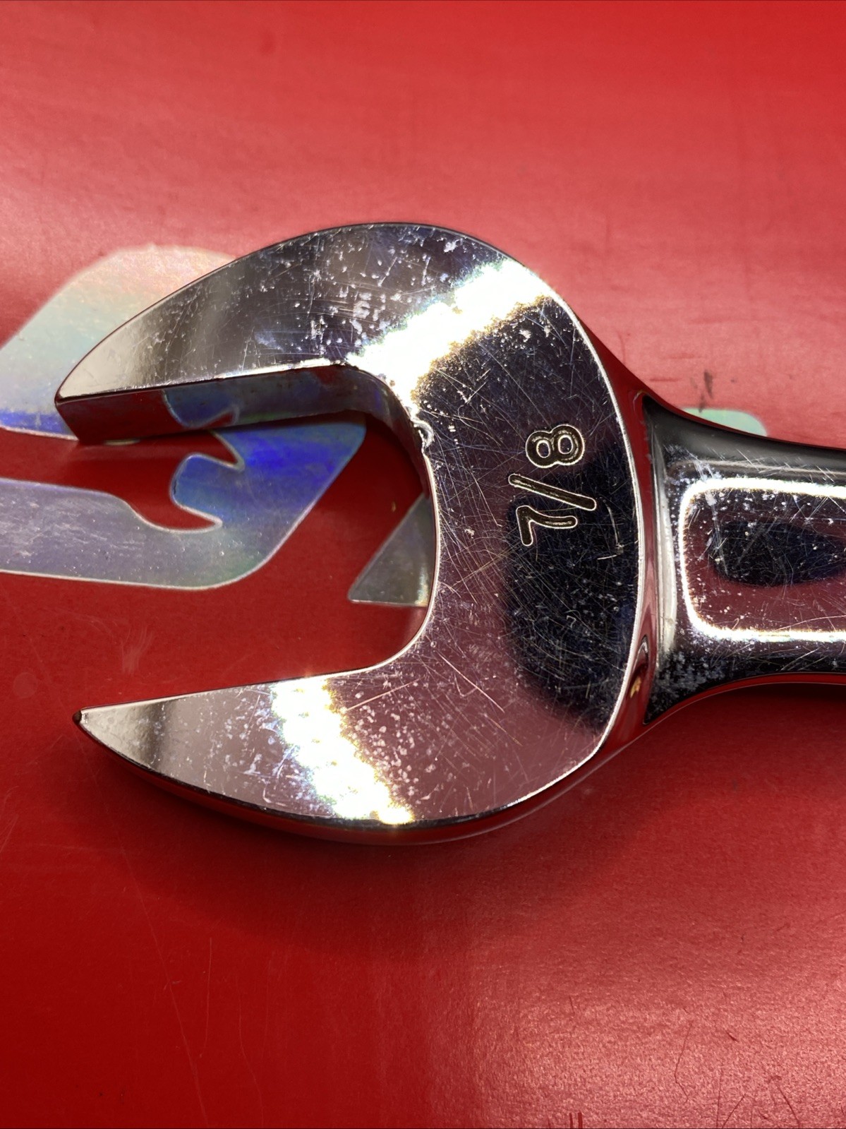 Snap On Tools OEX280 7/8″ 12PT SAE Short Chrome Combination Wrench Clean