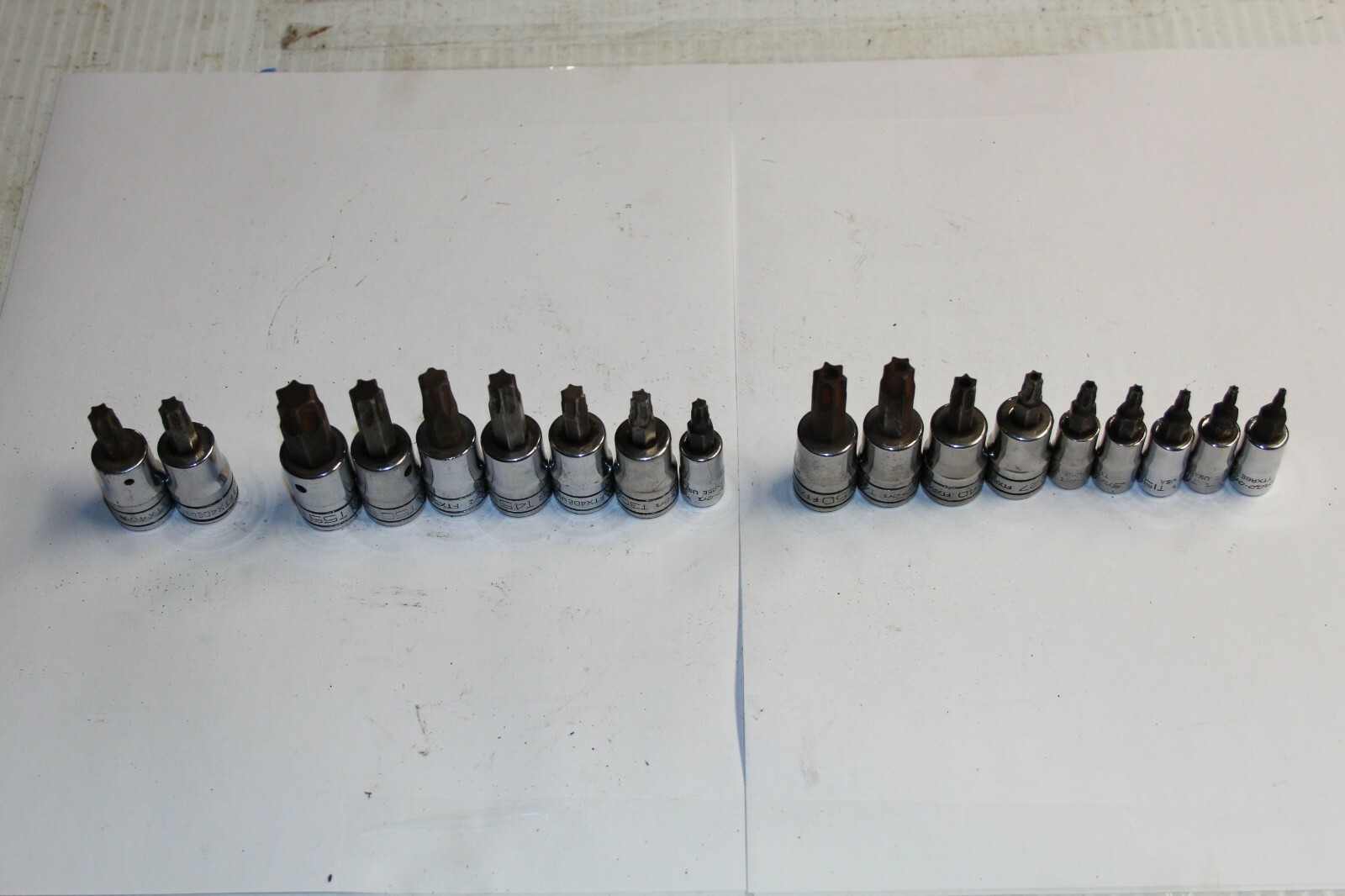 SNAP-ON TOOLS 1/4″ 3/8″ DRIVE TORX Tamper-Resistant Socket Driver LOT 18pcs USA