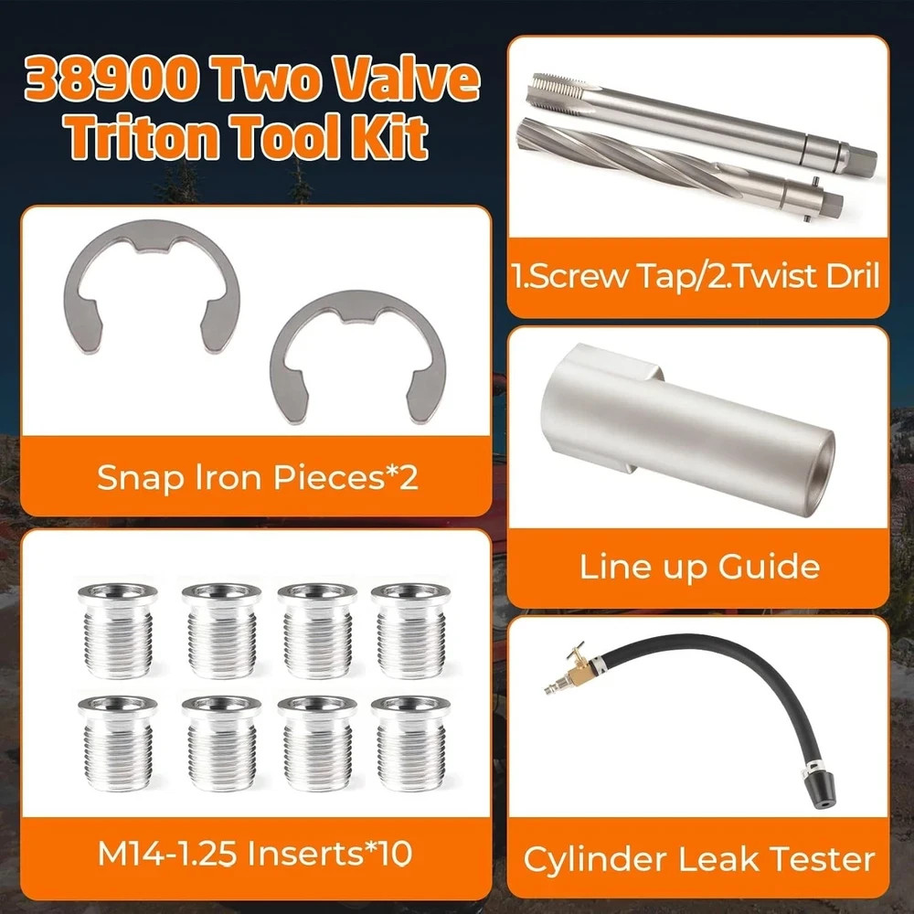 38900 Two Valve Triton Tool Kit Repair System Spark Plug Thread Repair Kit for..