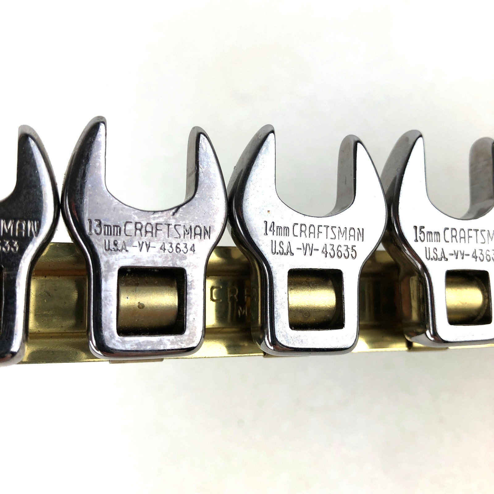 Craftsman USA 4363 Metric 10-19mm 3/8 Drive Crowfoot Wrench Set w Rail VV Series