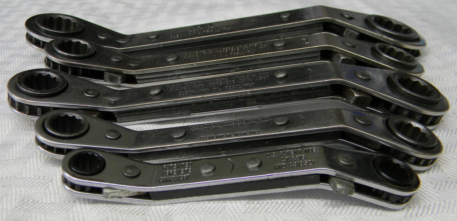 BLUE-POINT 5PC METRIC 12PT 25° OFFSET RATCHETING BOX WRENCH SET 7-17MM #RBYAM605