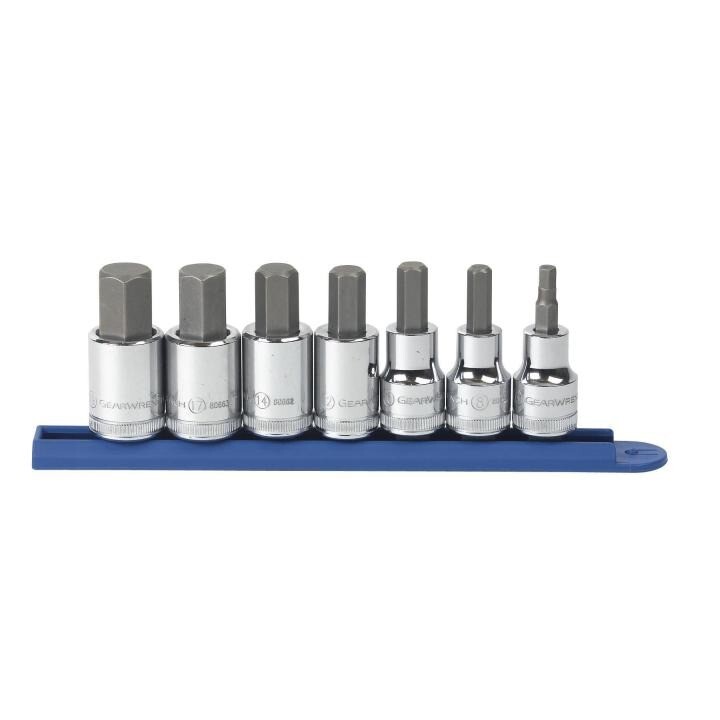 GearWrench 80720 7 Pc. 1/2″ Drive Hex Bit Metric Socket Set NEW