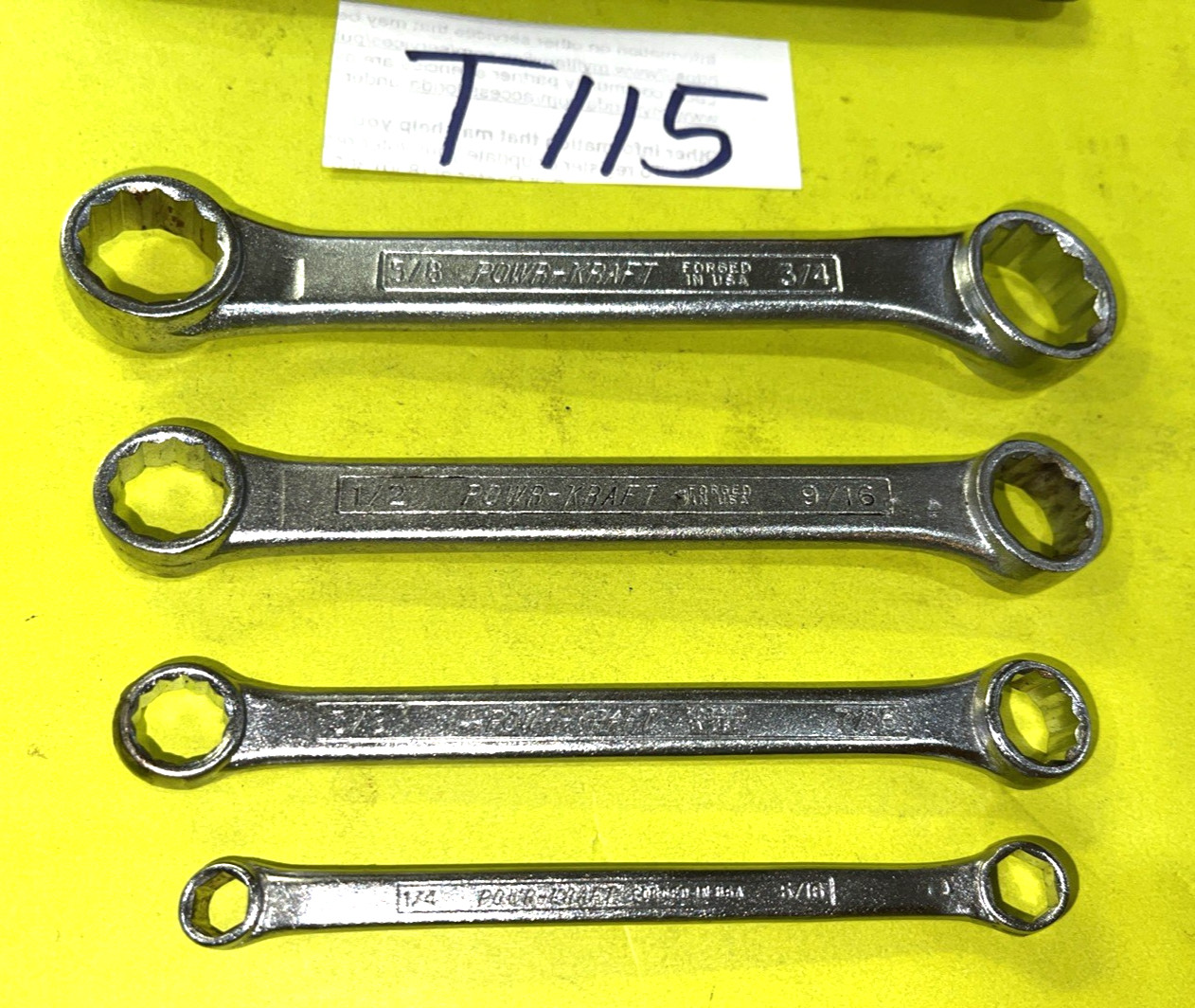 POWR-KRAFT TOOLS VINTAGE 4 PIECE SAE. SHORT BOX-END WRENCH SET 1/4 – 3/4