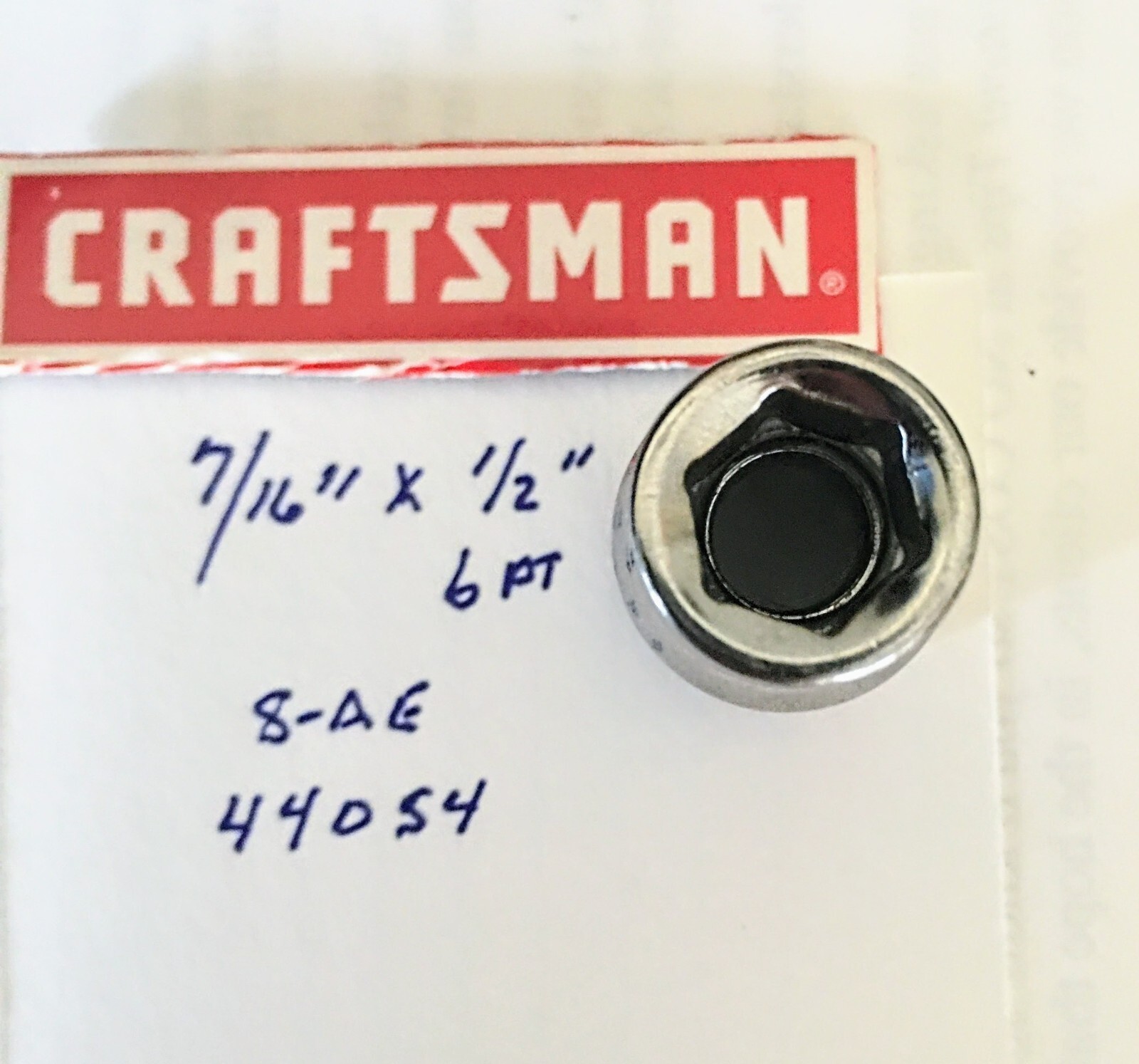 Craftsman 7/16″ x 1/2″ Dr Socket – S-AE 44054- 6 Point – Free USA Shipping