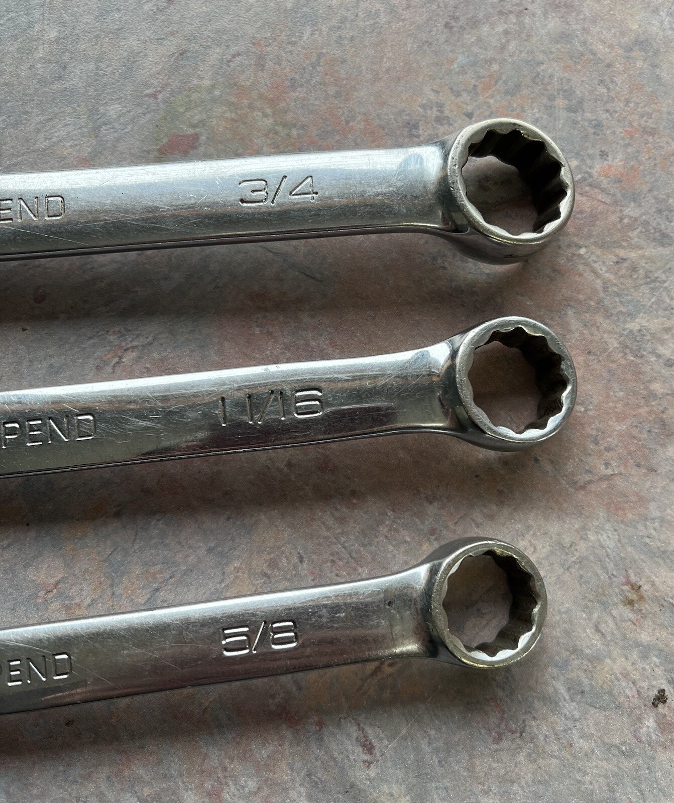 SOEX01 Snap On 13 Pc 12-Point SAE Flank Drive Combination Wrench Set 1/4”-15/16”
