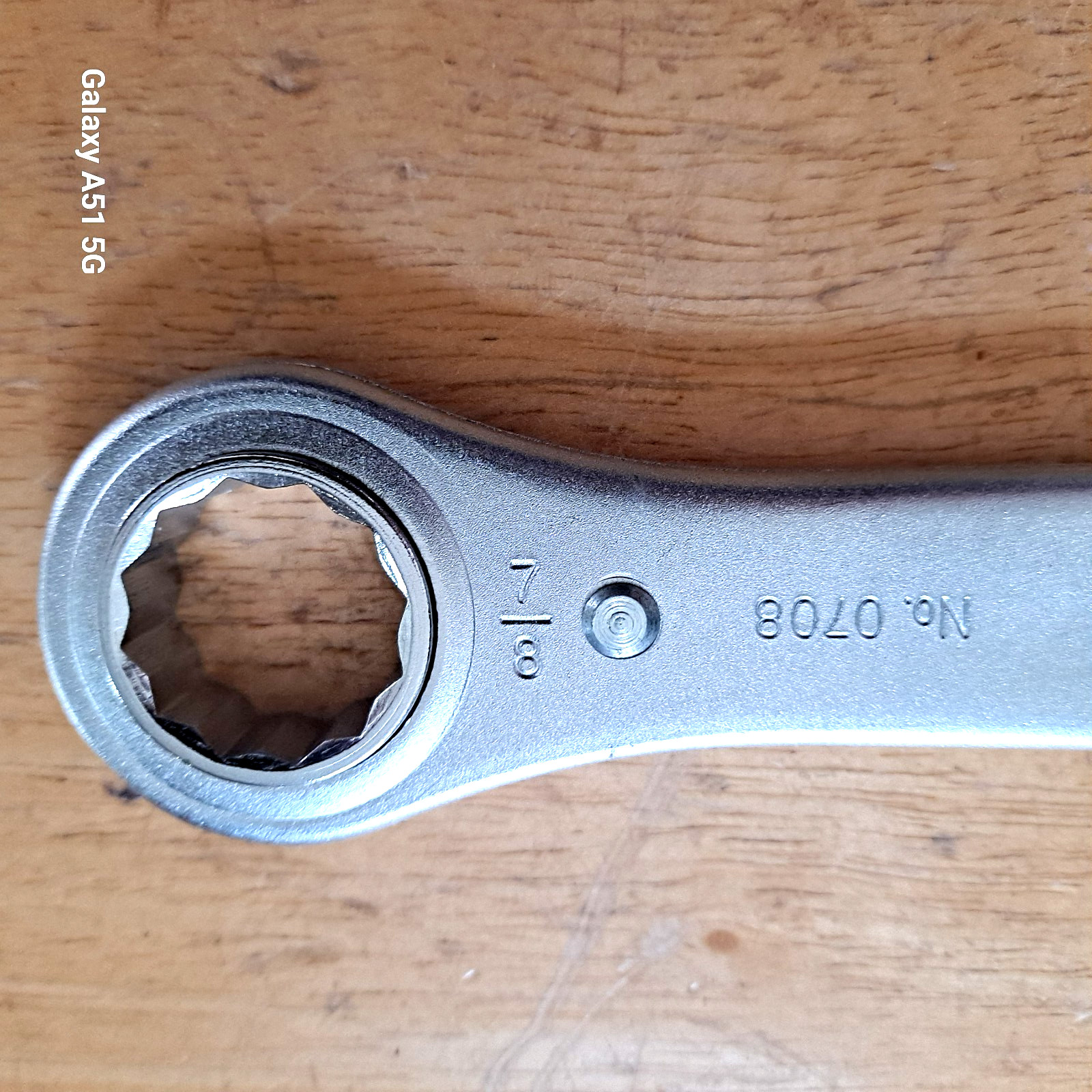 Vintage Indestro Double Box End Ratcheting Wrench 13/16 & 7/8″ USA Made No. 0708