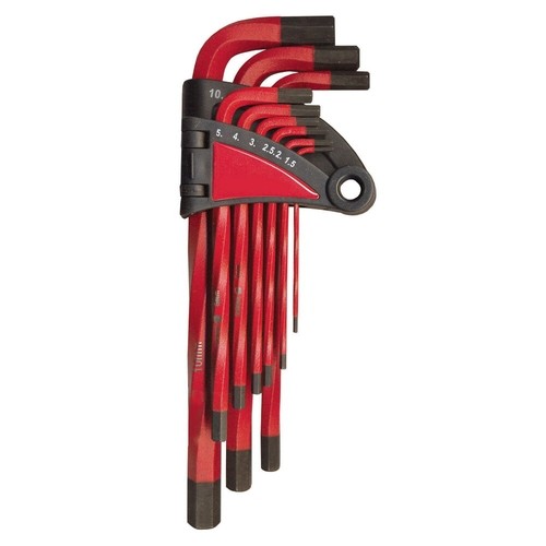 Mayhew 45053 Metric Twisted Hex Key Set, 10″ Overall Length, 9-Pieces
