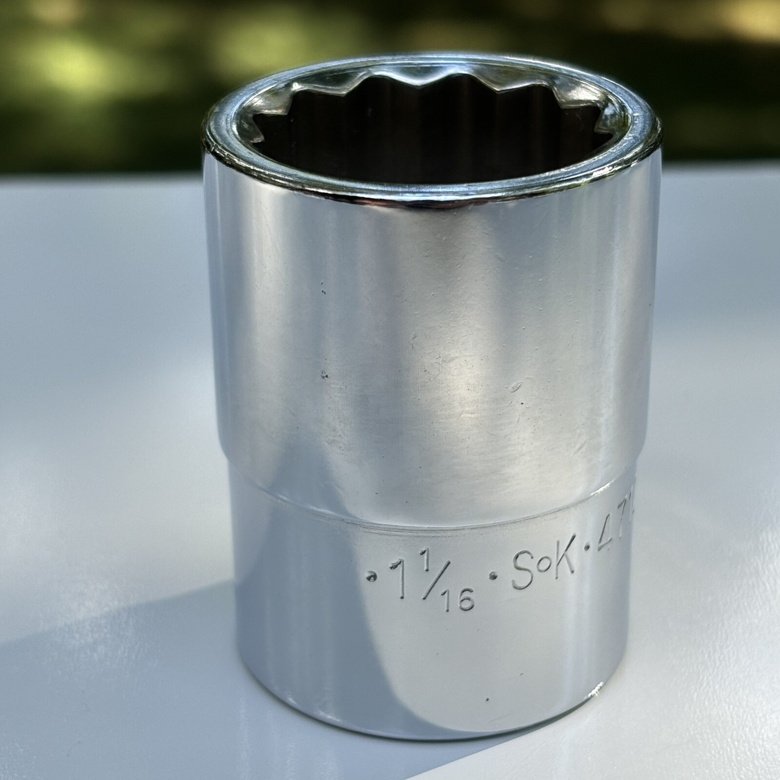 VTG NOS S-K 47134 3/4” Dr 12 Pt SAE 1 1/16” Standard Shallow Chrome Socket USA
