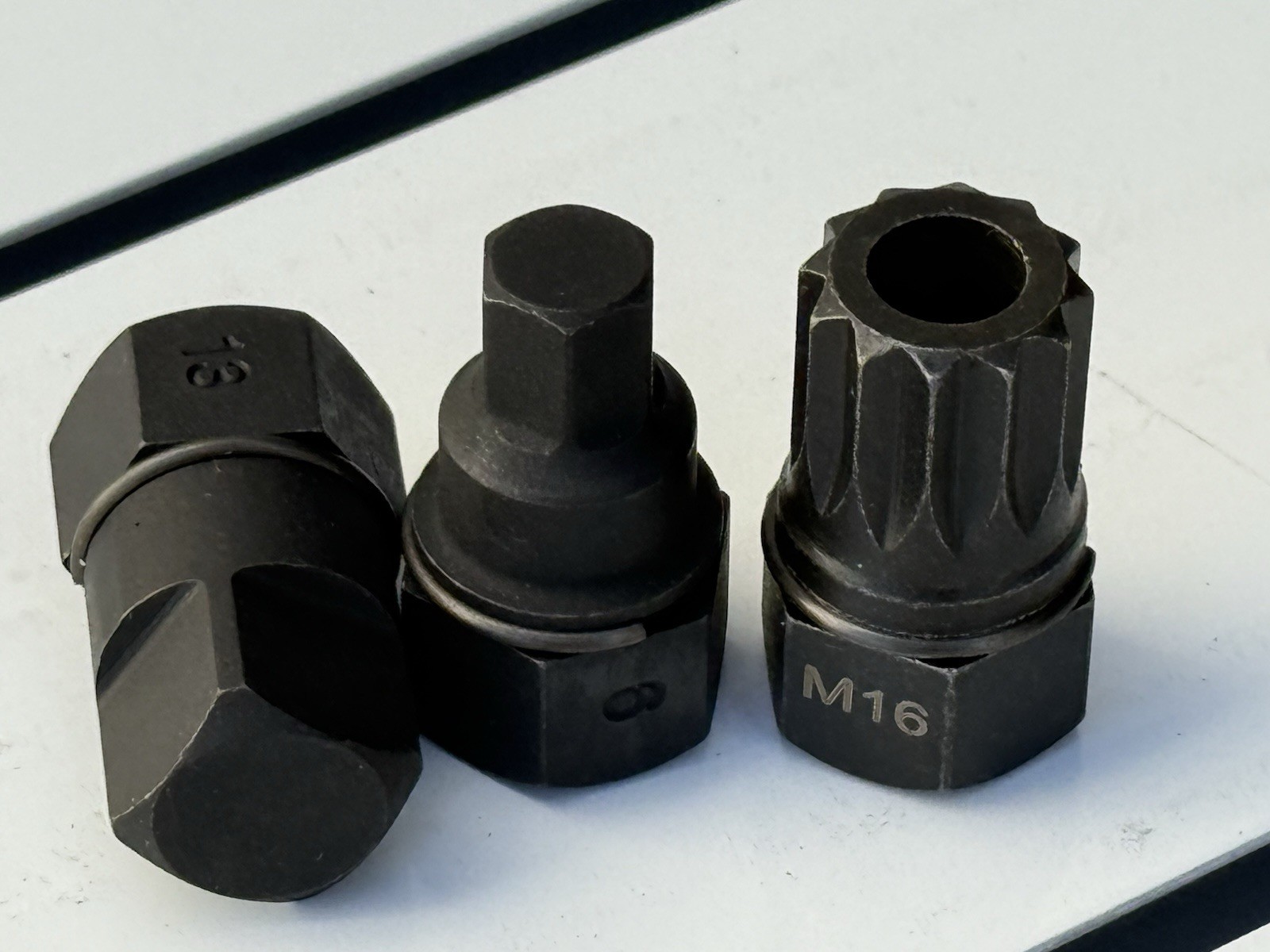14 pc Master Oil Drain Plug Key Set 3/8″ Socket Drive Car Hex Square M16 Spline