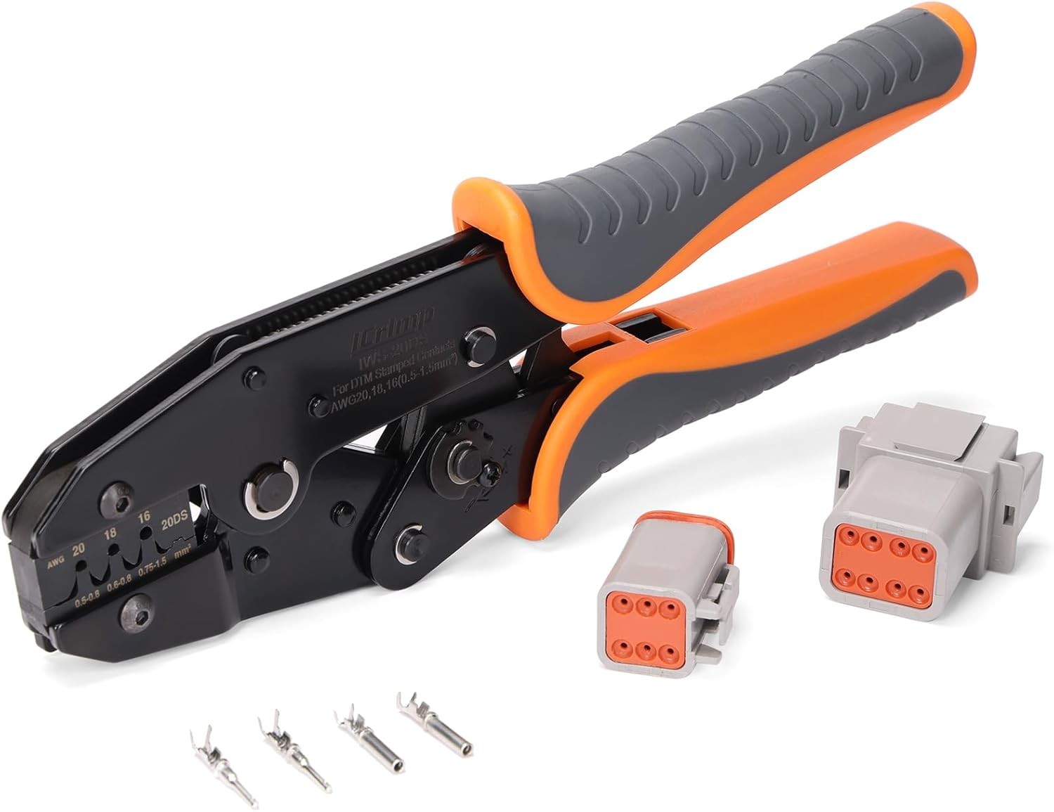 iCrimp Ratchet Deutsch Crimp Tool for DT Connector, Open Orange