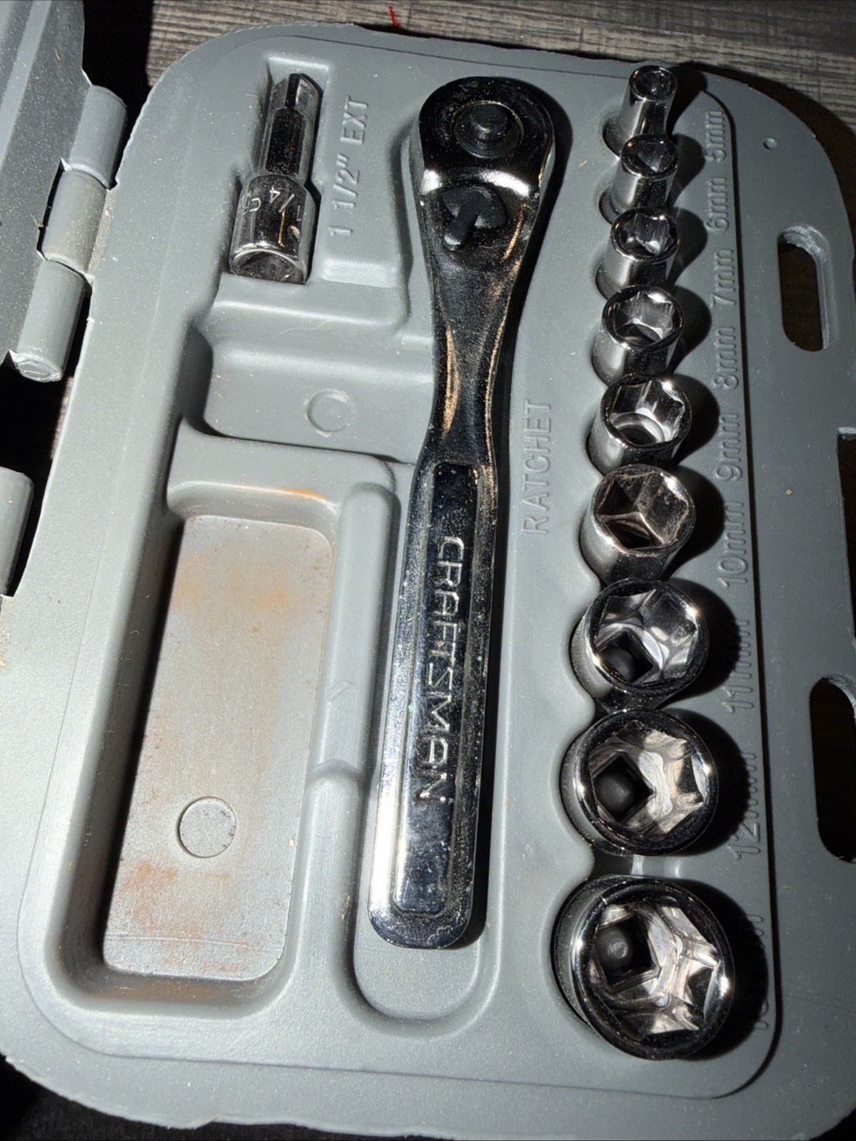 Sears Craftsman 11pc Metric 1/4″ Drive Socket Wrench Set 34861 USA 5-13mm
