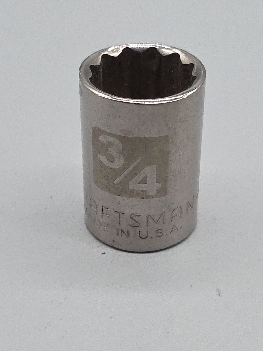 Craftsman Tools 3/4” SAE 1/2” Drive 12 Point Shallow Socket G2D 34652 USA