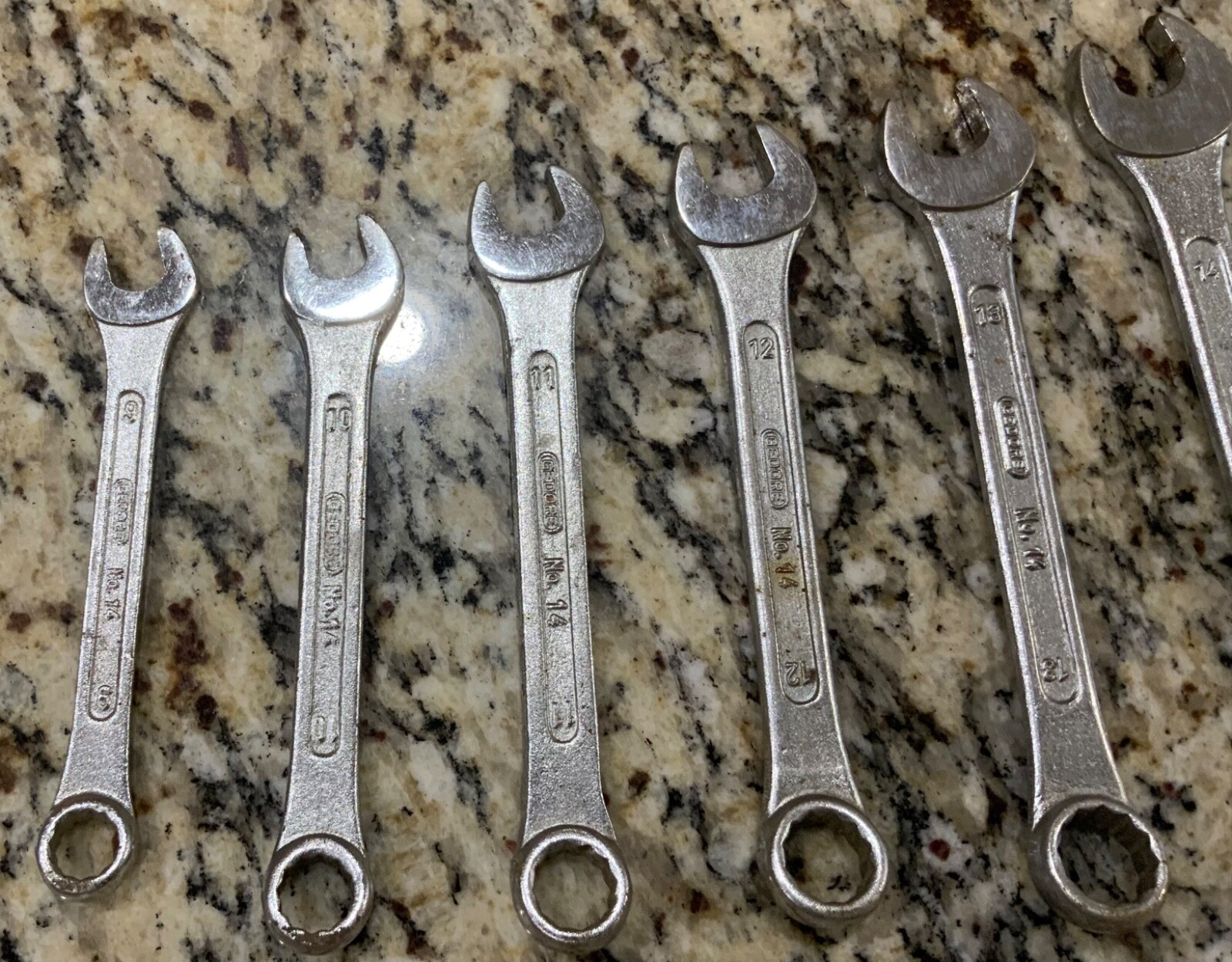 Gedore 8 Piece No. 14 12 Pt. Combination Metric Wrench Set Vintage Drop Forged