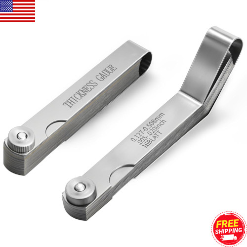 2PCS Feeler Gauge Set Stainless Steel 32 Straight & 16 Offset SAE Metric
