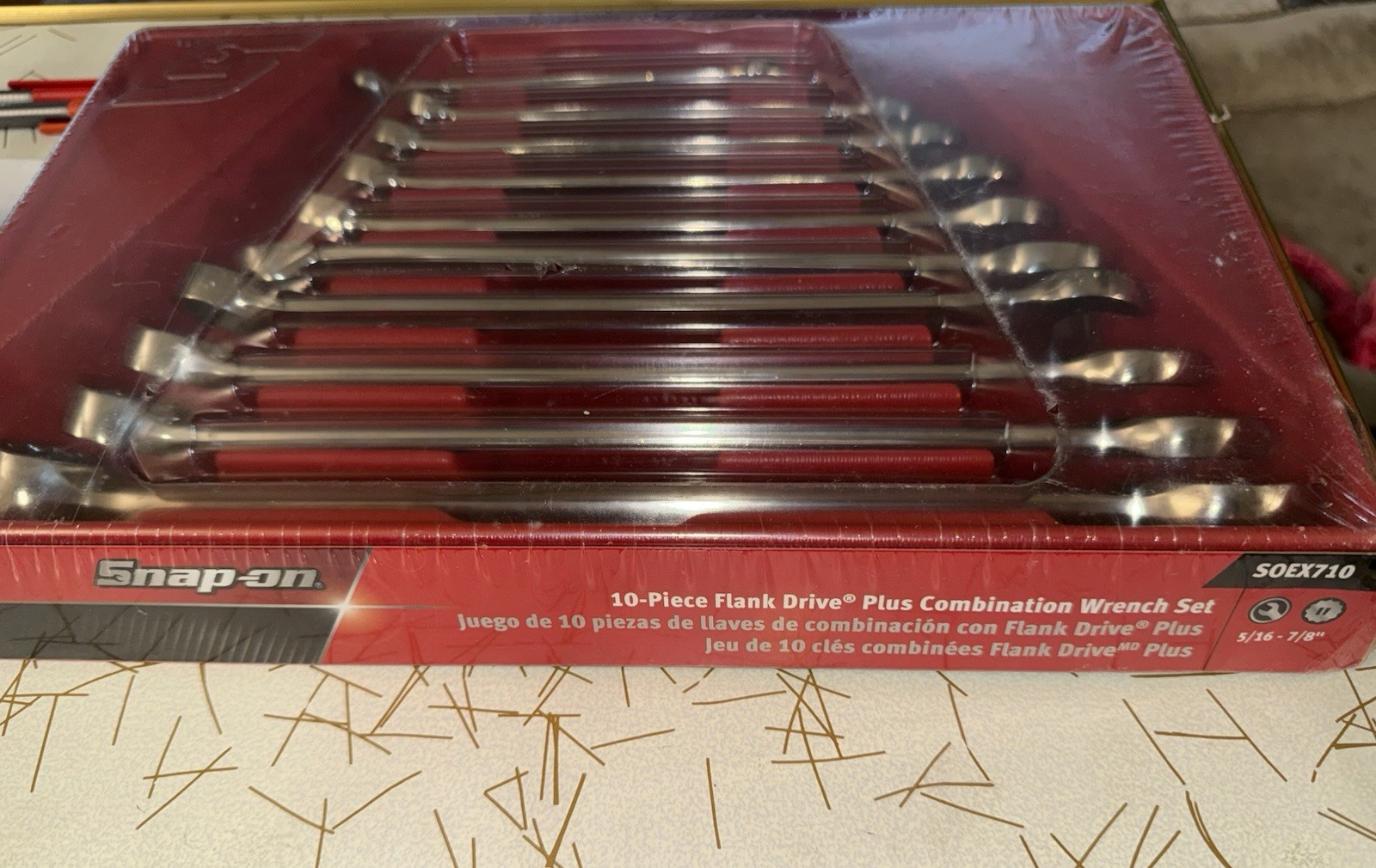 SNAP ON TOOLS USA 🇺🇸 SOEX710 10pc Flank Drive Plus Combo Wrench Set NEW Holder